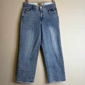 DEMOCRACY Jeans Women Medium Wash Ab Technology Frayed‎ Ankle Stretch Size 10